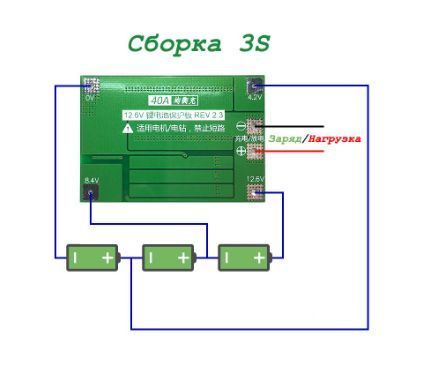 Контролер BMS 3S 40A з балансуванням BMS 3S 40A фото