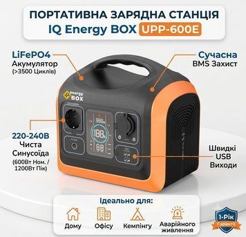 Портативна електростанція IQ Energy BOX UPP-600E наявність уточнюйте ! фото