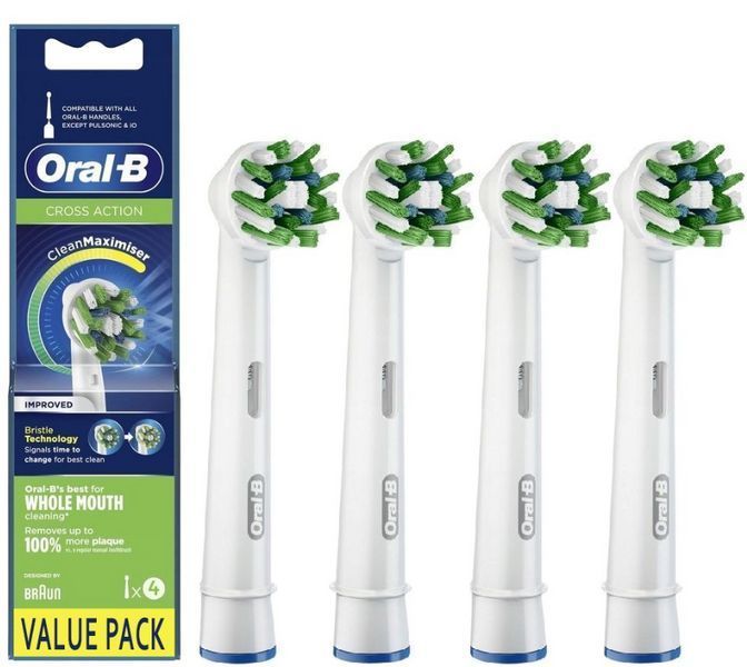 4 шт Упаковка зубних насадок Braun Oral-B Cross Action EB 50 RB Clean Maximiser (4 шт.) EB 50 RB фото